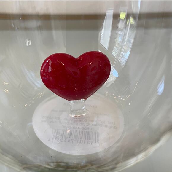 Target Threshold Red Heart Stemless Wine Glasses 18.5oz Set of 2 NEW - Picture 4 of 10